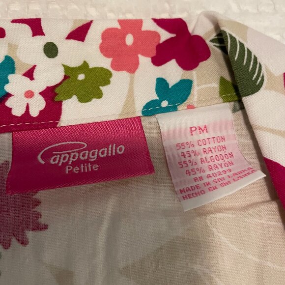 Vintage Tropical Print Blouse - Cappagallo Petite MP - Picture 4 of 6